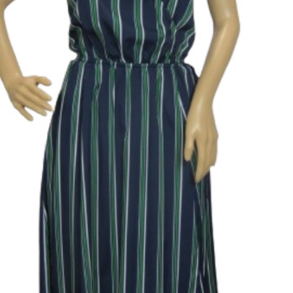 Striped Green and Blue Dress
